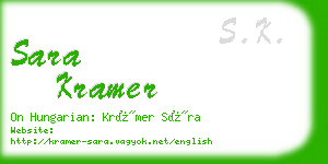 sara kramer business card